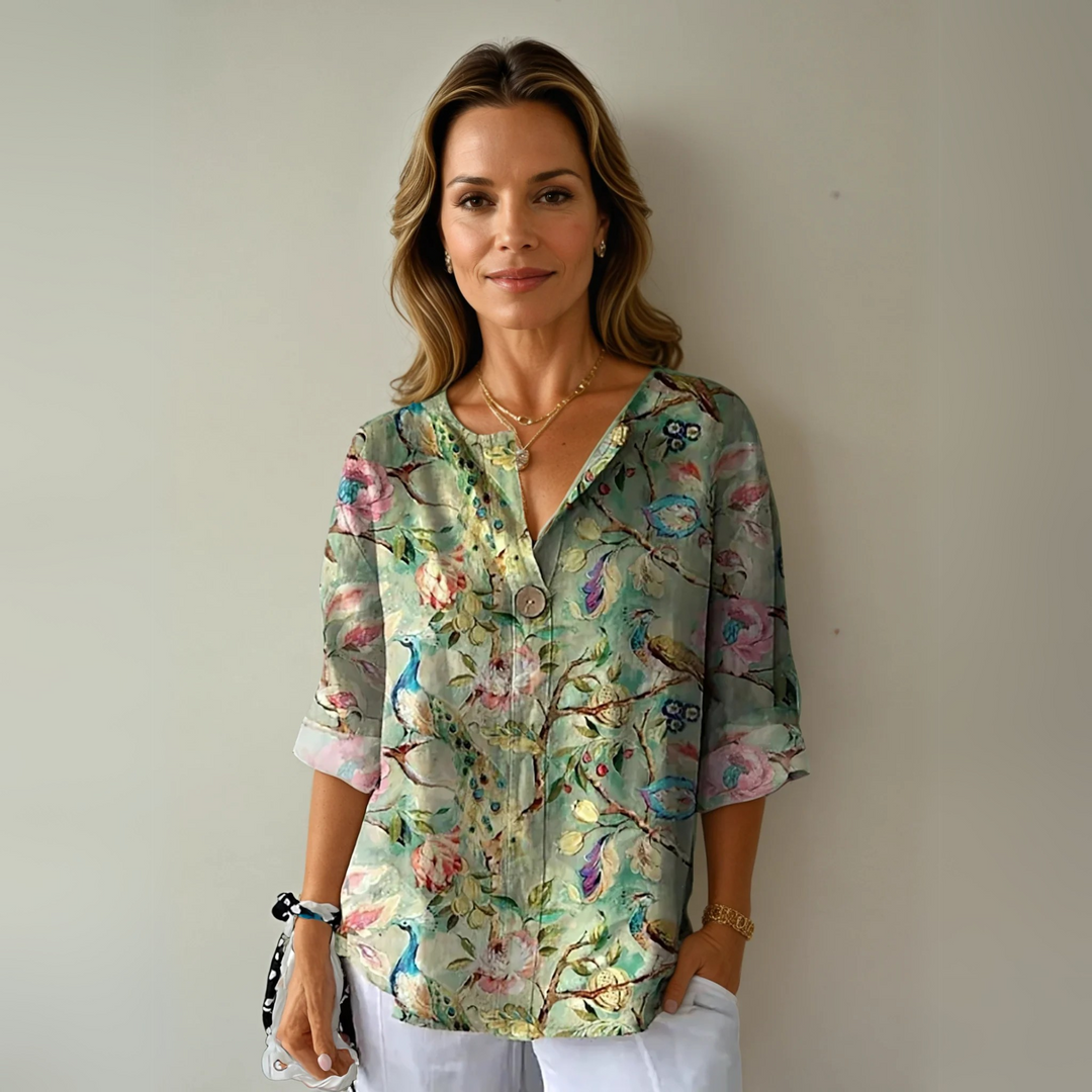 Blouse Femme Imprimé Floral Coloré - Coupe Fluide Élégante