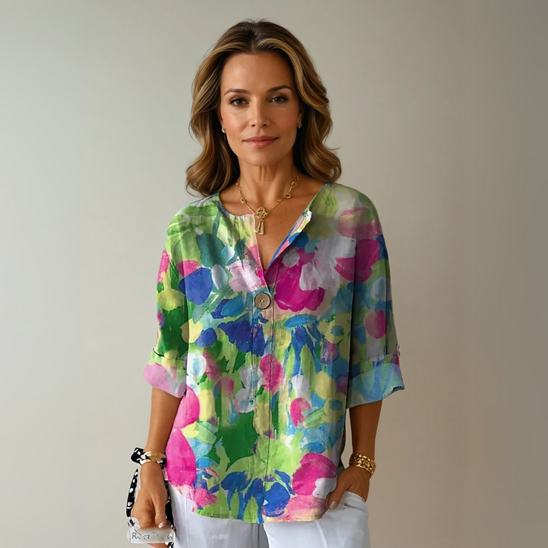 Blouse Femme Imprimé Floral Coloré - Coupe Fluide Élégante