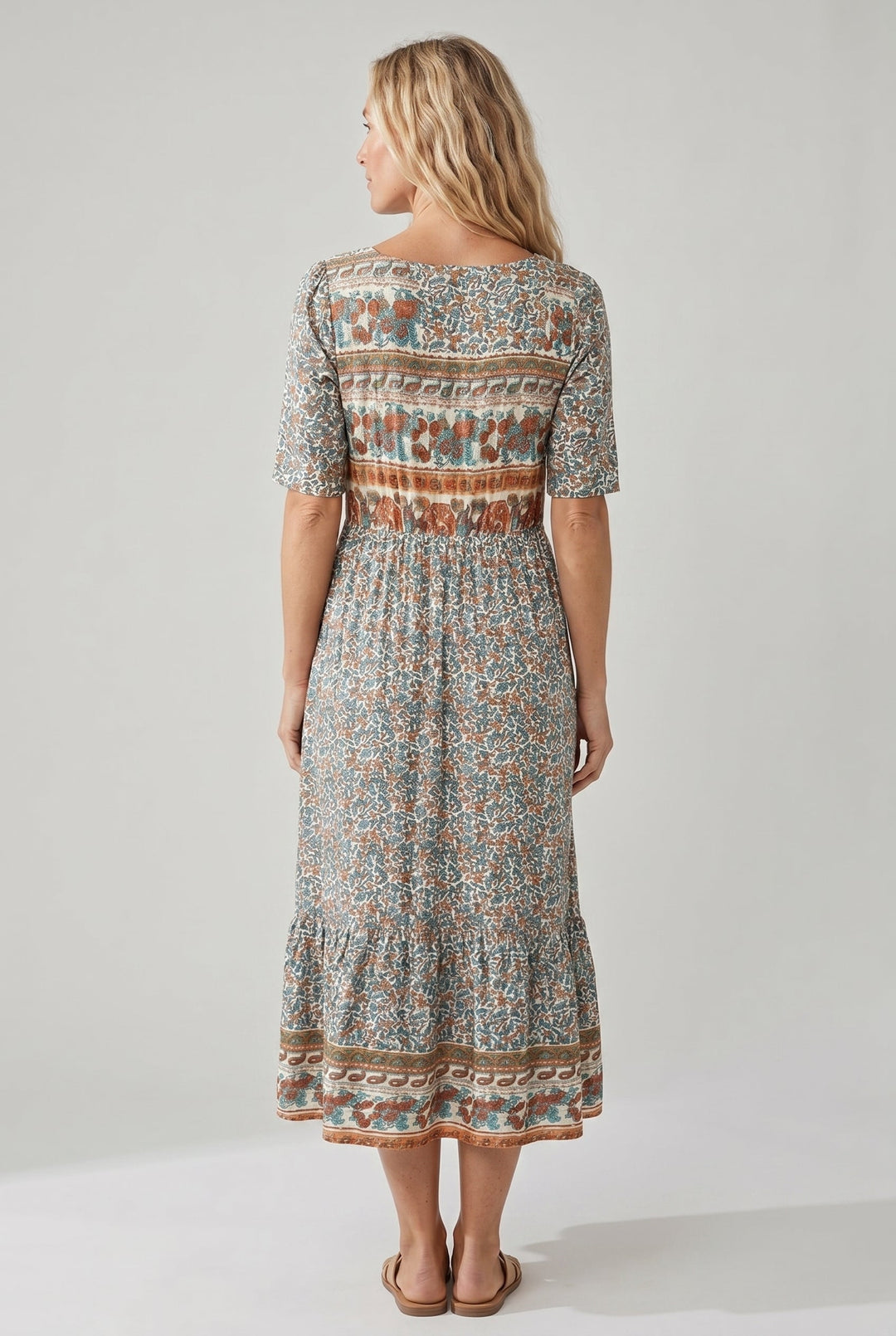Robe Midi Bohème Imprimée Femme
