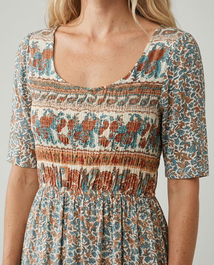 Robe Midi Bohème Imprimée Femme