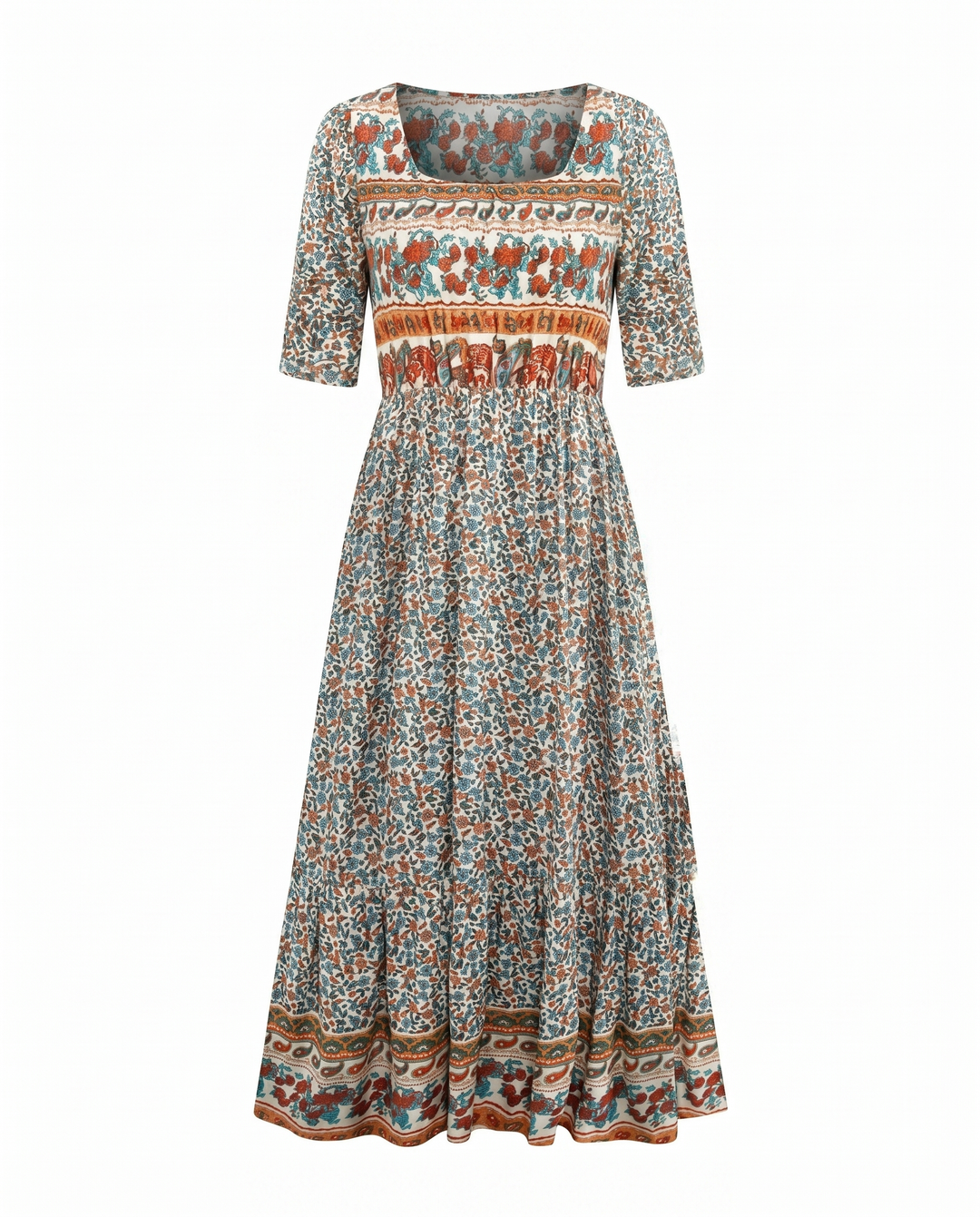 Robe Midi Bohème Imprimée Femme