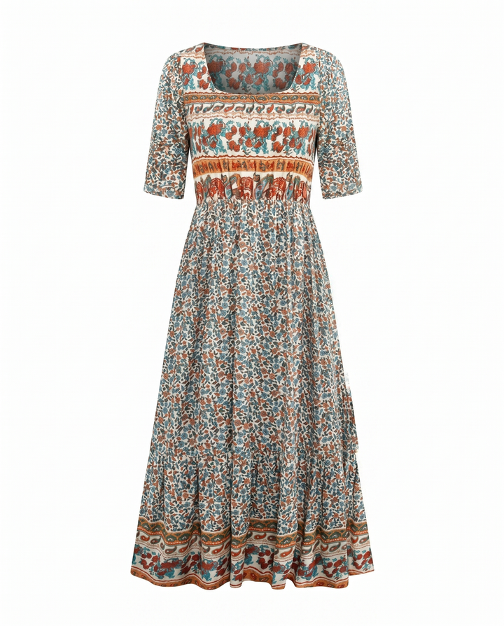Robe Midi Bohème Imprimée Femme