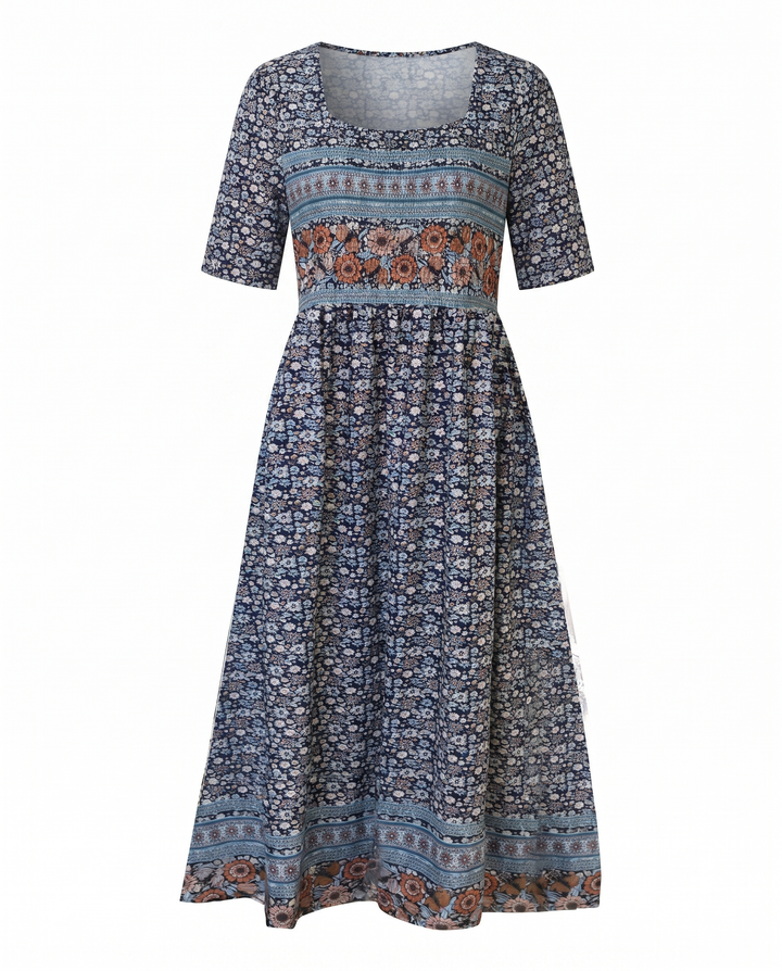 Robe Midi Bohème Imprimée Femme