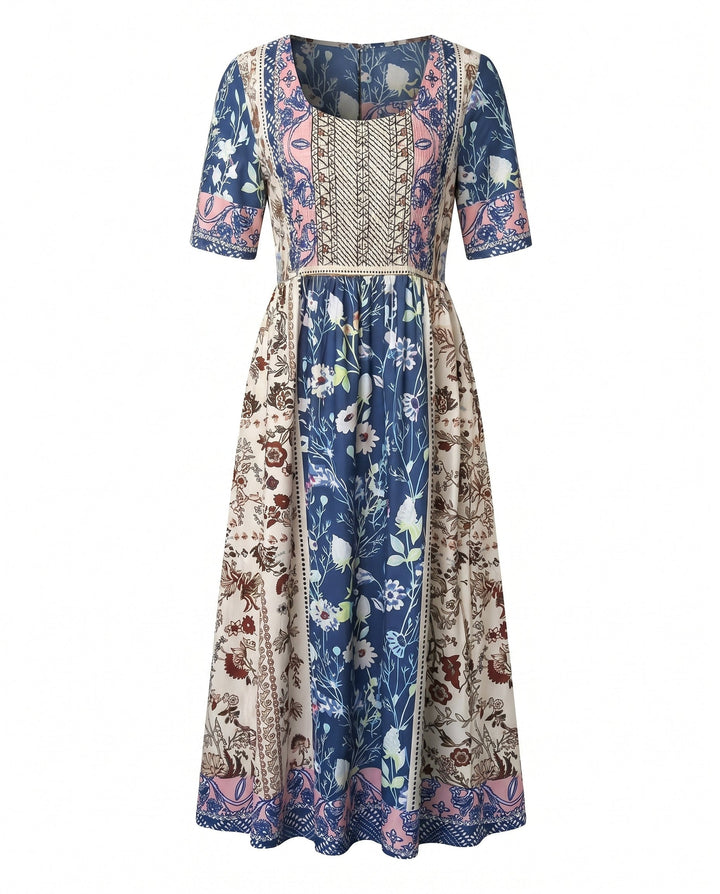 Robe Midi Bohème Imprimée Femme