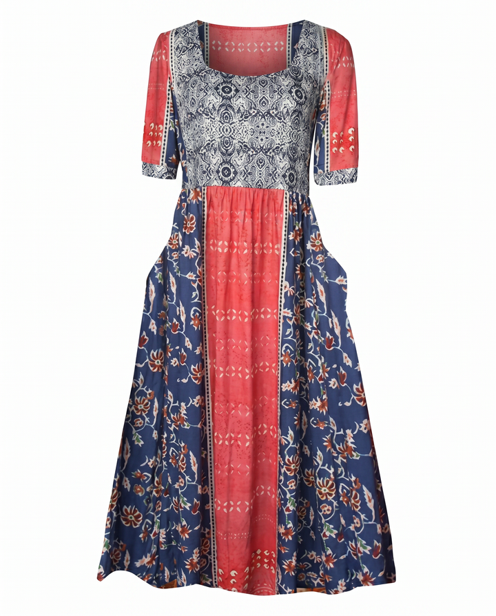 Robe Midi Bohème Imprimée Femme