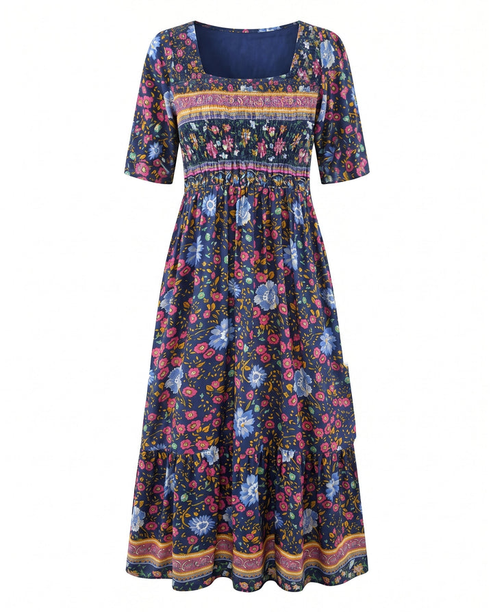 Robe Midi Bohème Imprimée Femme