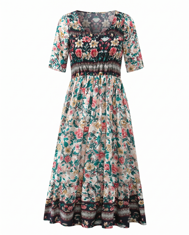 Robe Midi Bohème Imprimée Femme