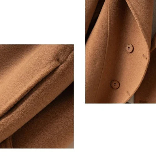 Manteau Croisé en Mélange de Laine Pour Femme