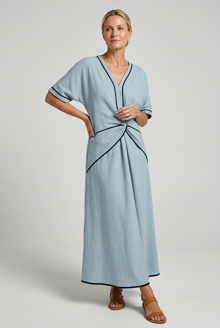 Robe Maxi Twist-Front Femme Col V