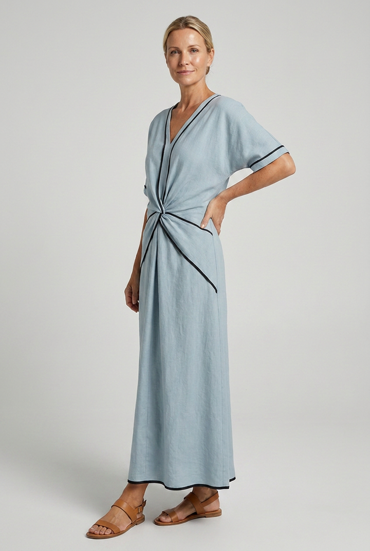 Robe Maxi Twist-Front Femme Col V