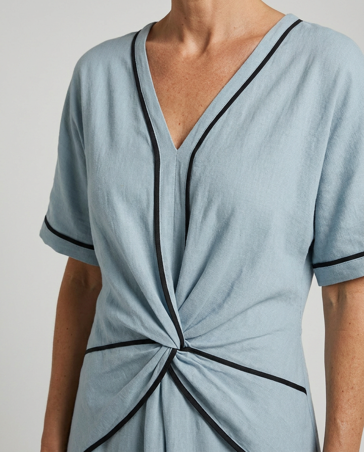 Robe Maxi Twist-Front Femme Col V