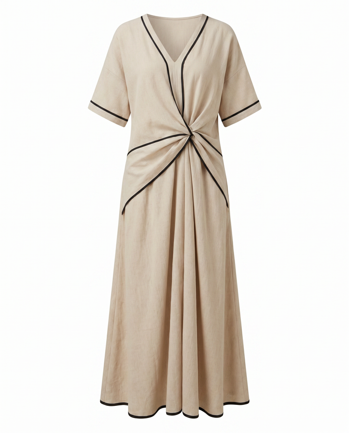 Robe Maxi Twist-Front Femme Col V