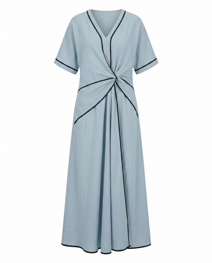 Robe Maxi Twist-Front Femme Col V