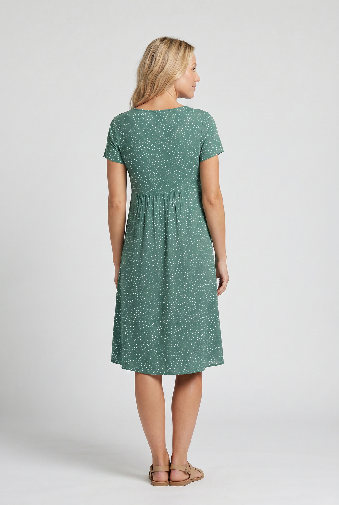 Vestido midi de verano para mujer con mangas cortas