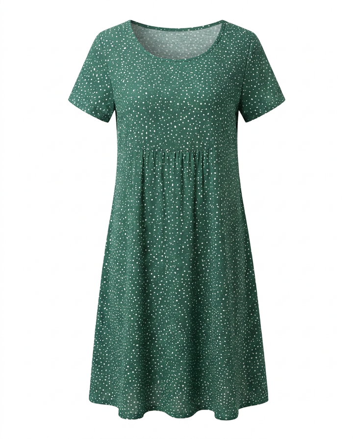 Vestido midi de verano para mujer con mangas cortas