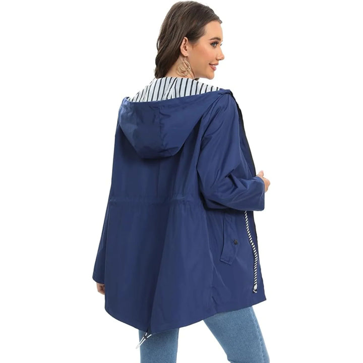 Imperméable à Capuche Pour Femme Avec Cordon De Serrage