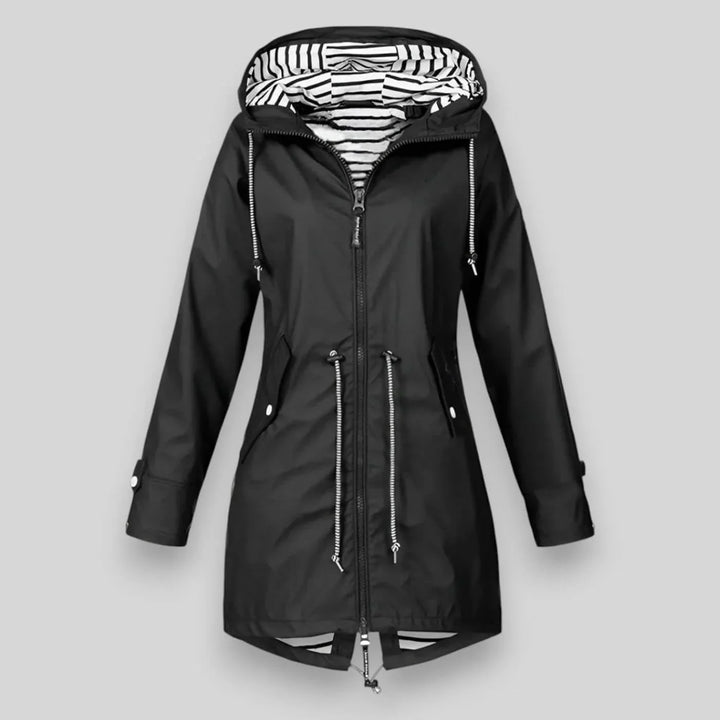 Imperméable à Capuche Pour Femme Avec Cordon De Serrage