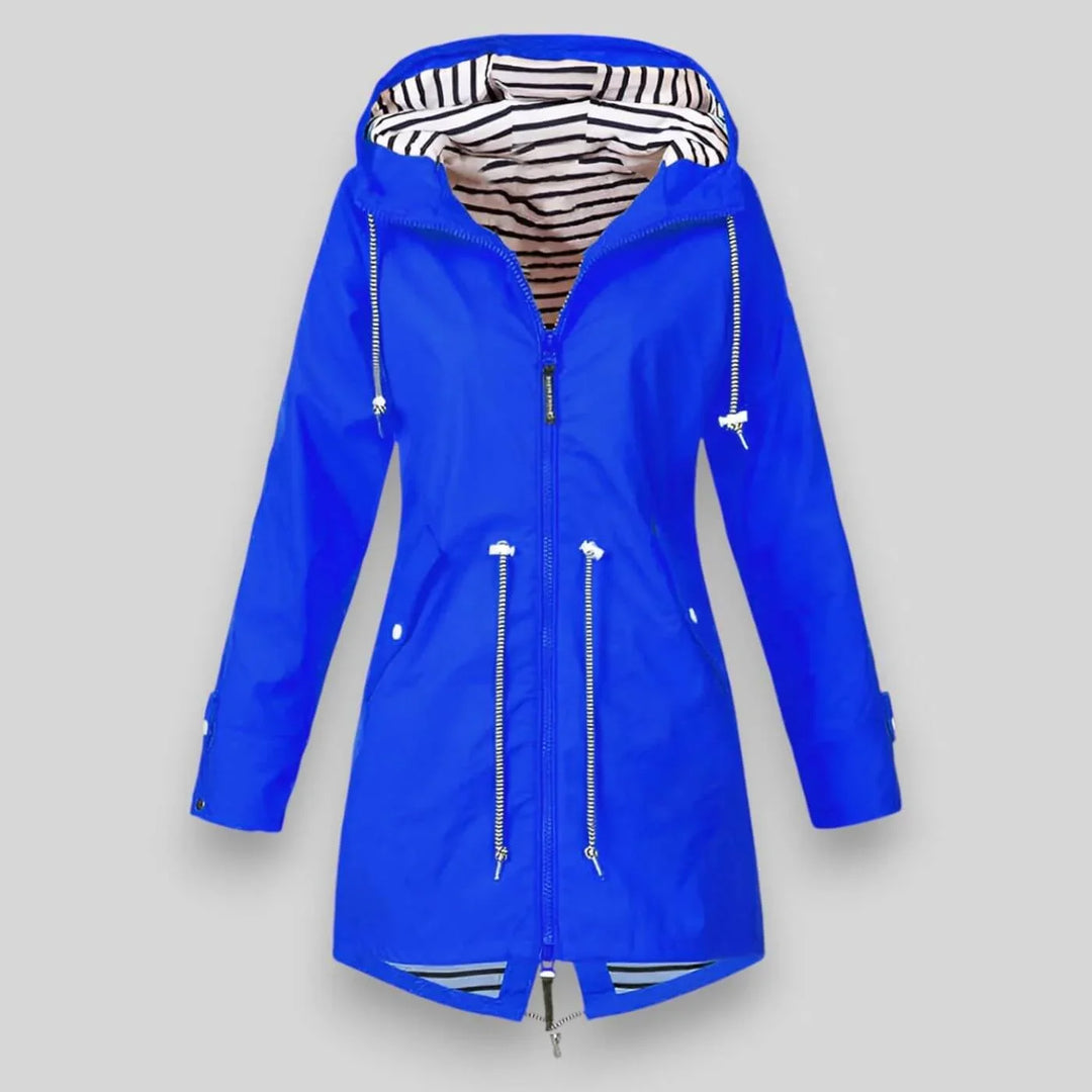 Imperméable à Capuche Pour Femme Avec Cordon De Serrage