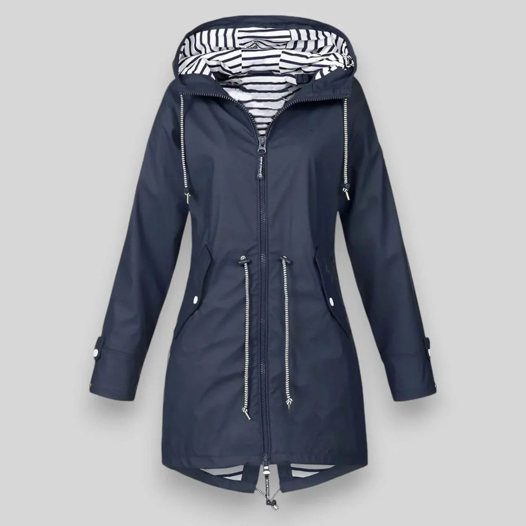 Imperméable à Capuche Pour Femme Avec Cordon De Serrage