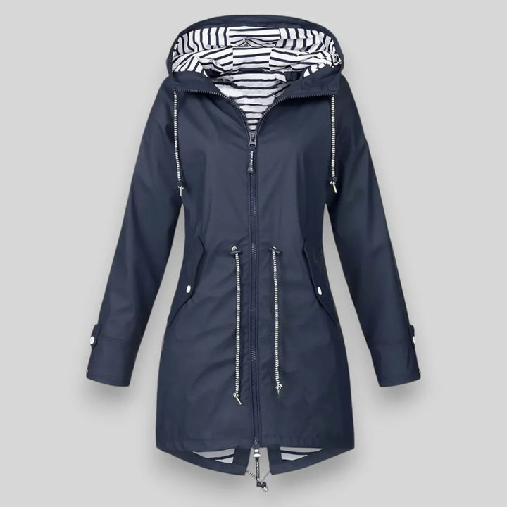 Imperméable à Capuche Pour Femme Avec Cordon De Serrage