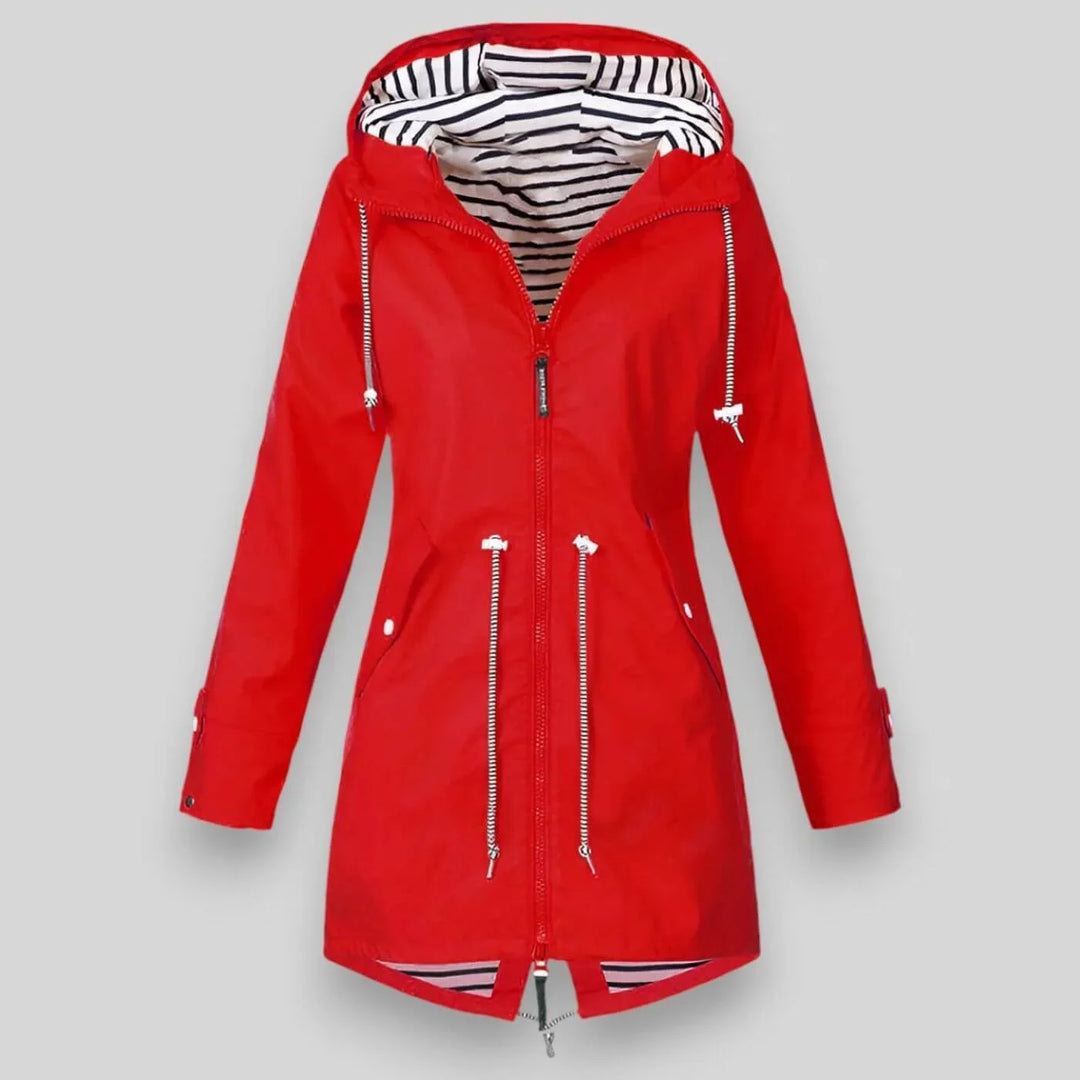 Imperméable à Capuche Pour Femme Avec Cordon De Serrage