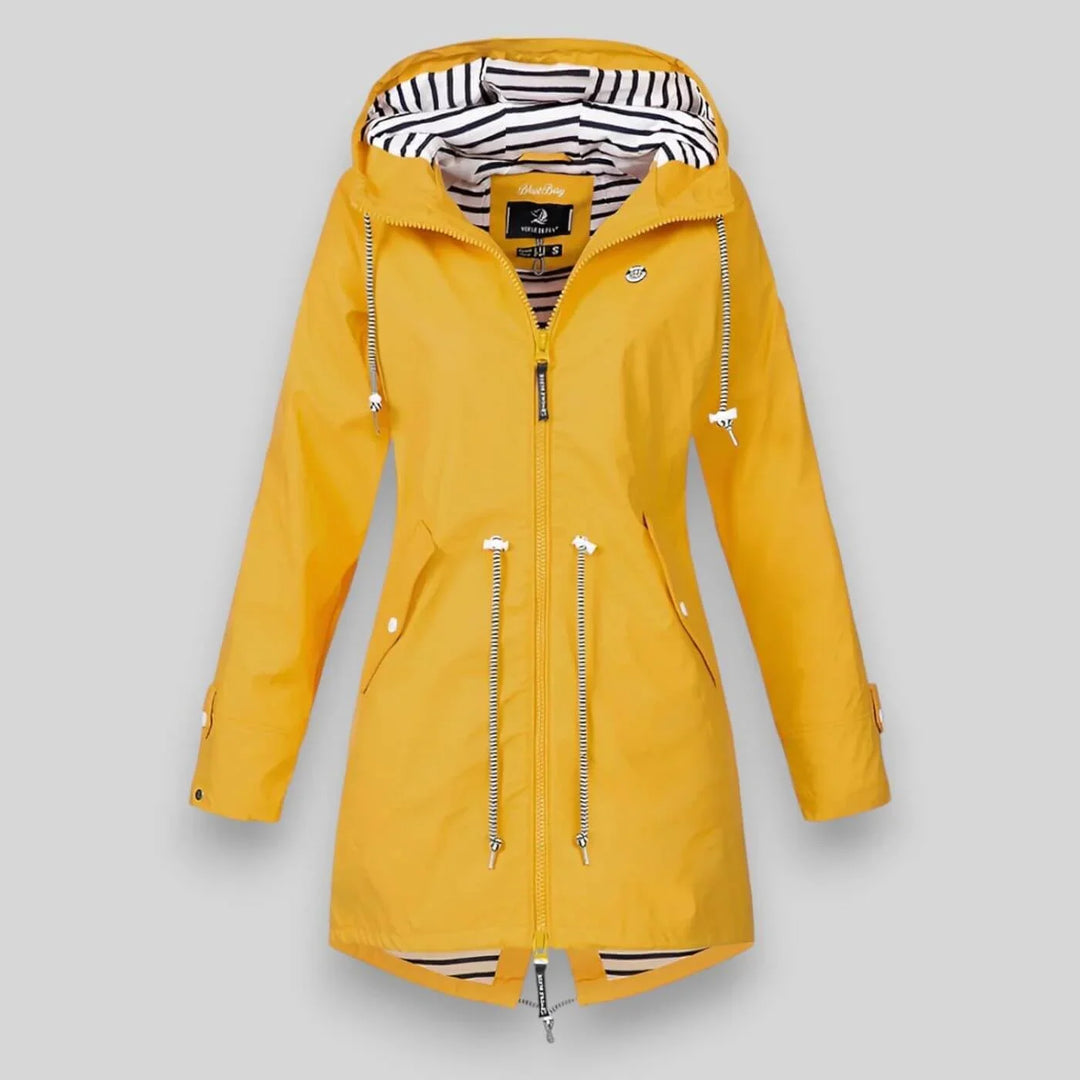 Imperméable à Capuche Pour Femme Avec Cordon De Serrage