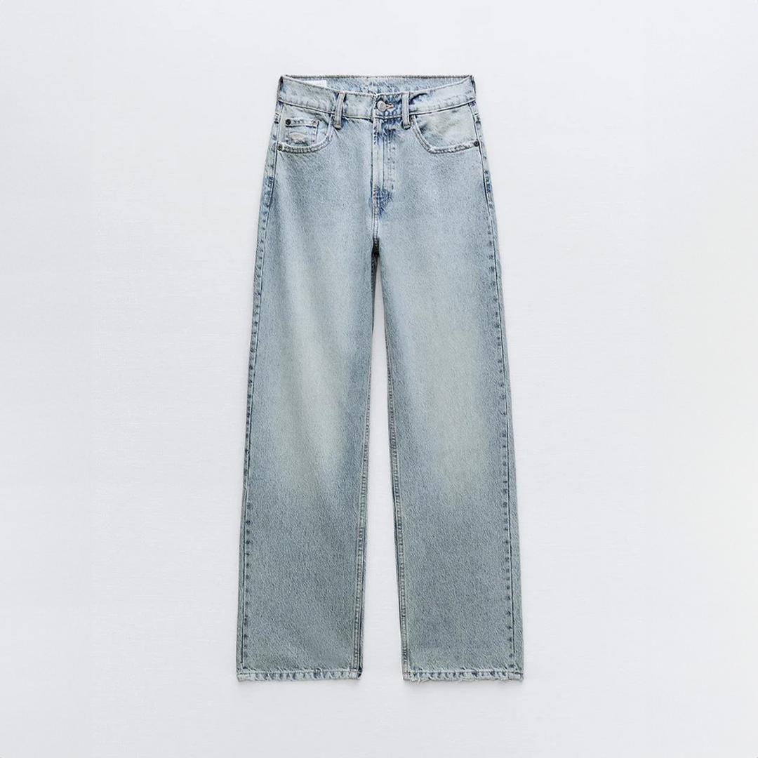 Jean Femme Taille Haute Wide Leg Déchiré